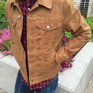 NWOT Gustin waxed trucker jacket original size M